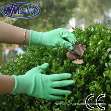 NMSAFETY 13g fermeture de gants de travail de couleur verte